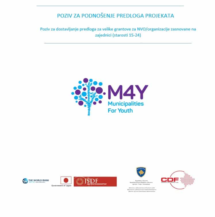 Poziv za podnošenje prijedloga projekata – Projekti „Općine za mlade“ – Fushë Kosovë